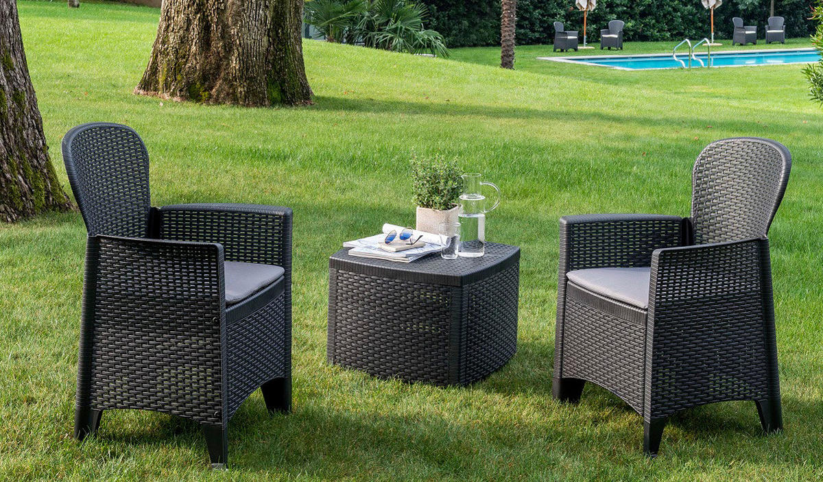 ProGarden Balkonset Three anthrazit Kunststoff Three - anthrazit - ProGarden