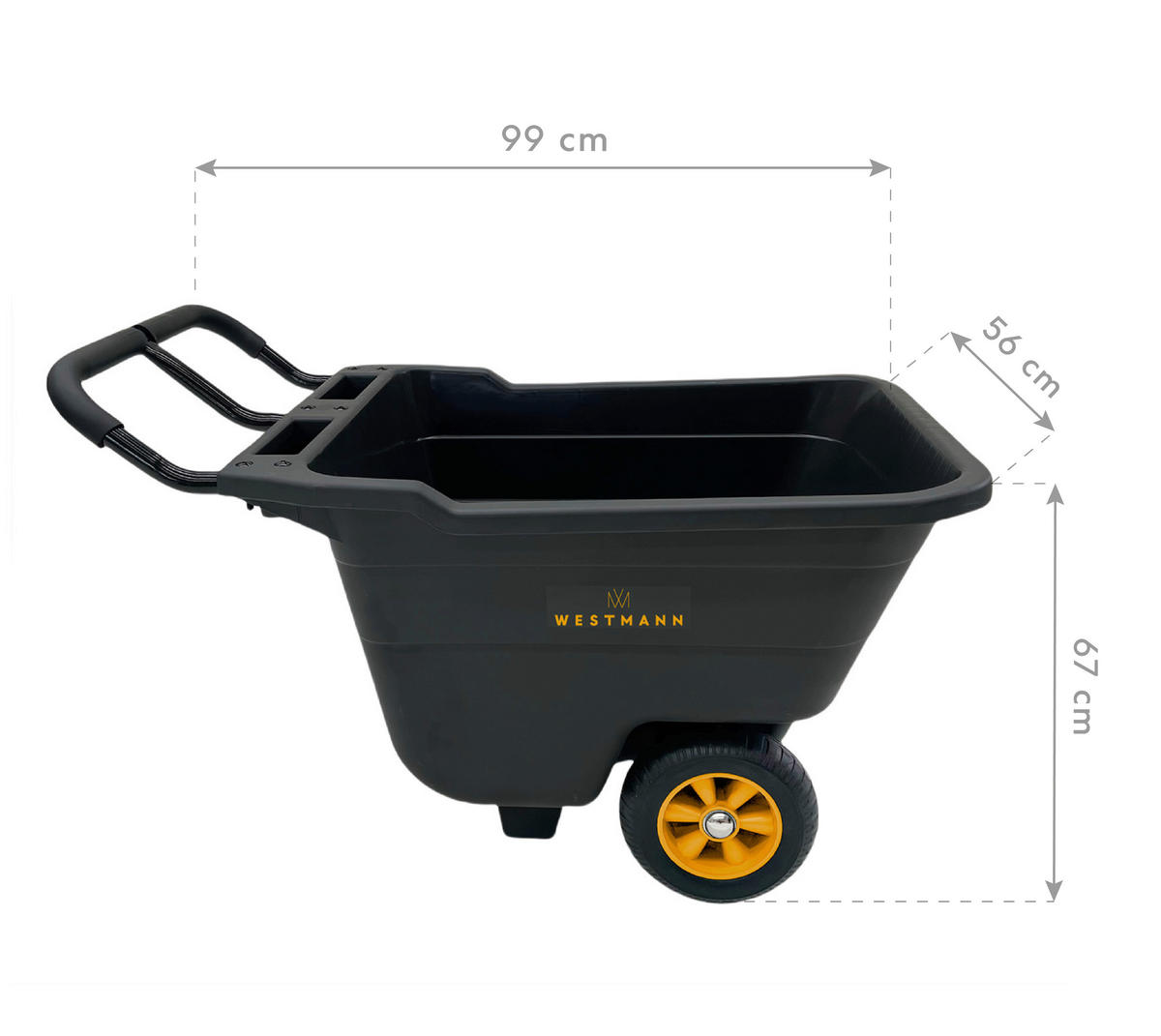 Westmann Schubkarre Prakta schwarz B/H/L: ca. 55,5x67x985 cm Prakta - schwarz (985,00/55,50/67,00cm) - Westmann