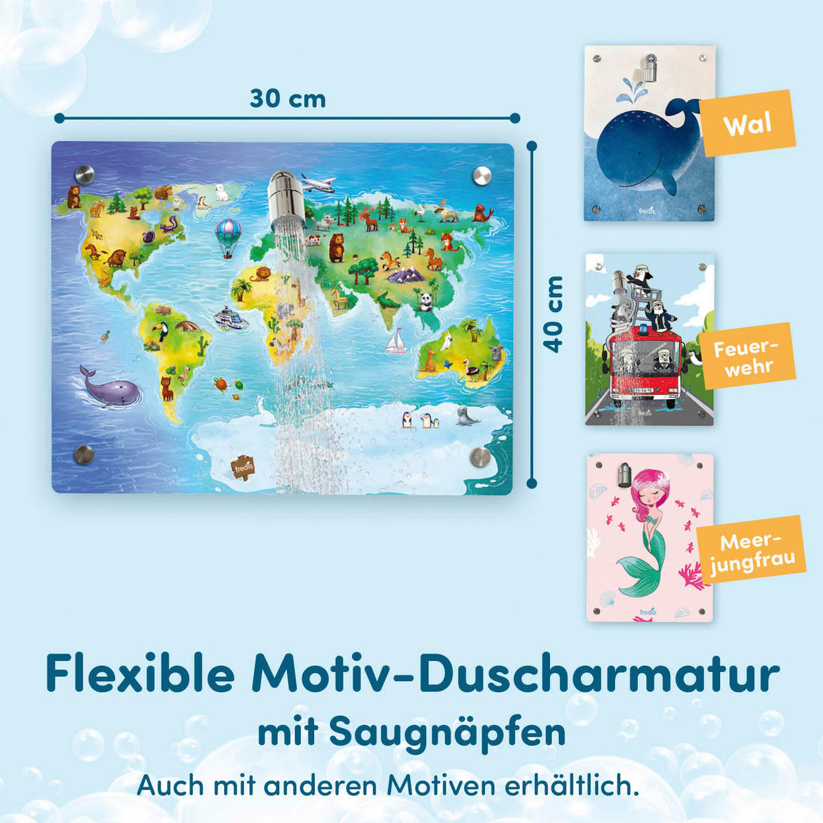 Kinderdusche mehrfarbig Kinderdusche_Weltkarte_fredis - mehrfarbig (30,00/10,00/40,00cm) - fredis