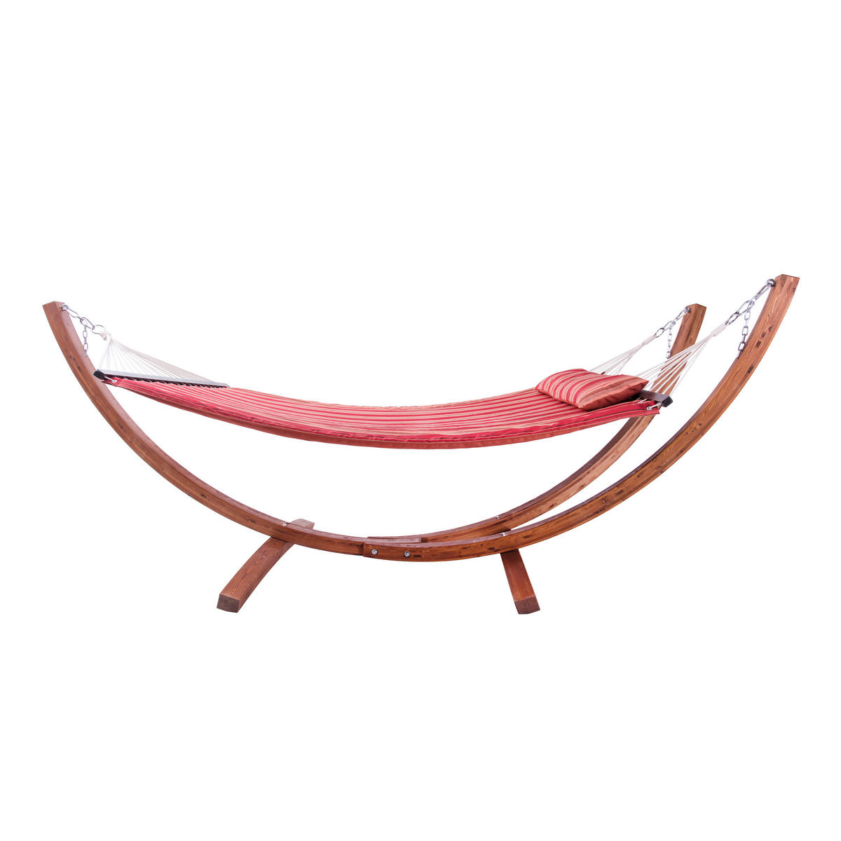 AXI Hängematte Hawaii braun Holz B/H/T: ca. 120x130x320 cm Hawaii - braun/rot (120,00/130,00/320,00cm) - AXI