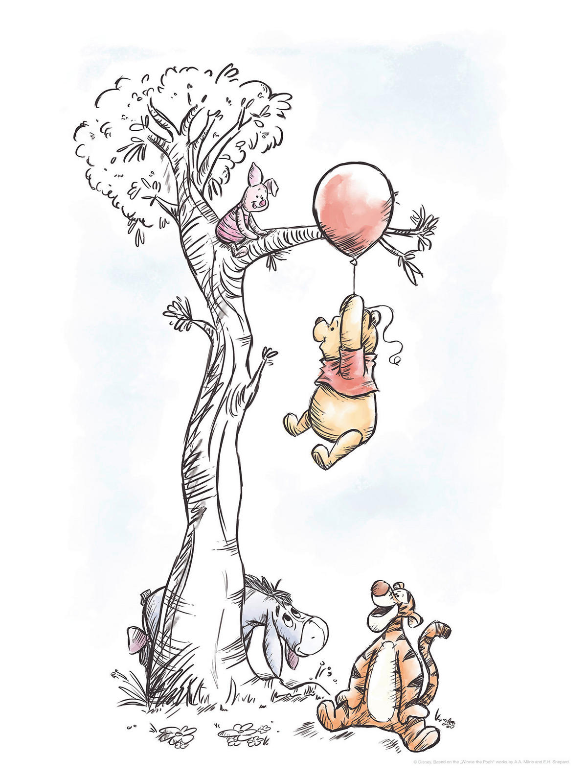 Komar Poster Winnie Pooh Hang on Disney B/L: ca. 30x40 cm Winnie Pooh Hang on - (30,00/40,00cm) - Komar