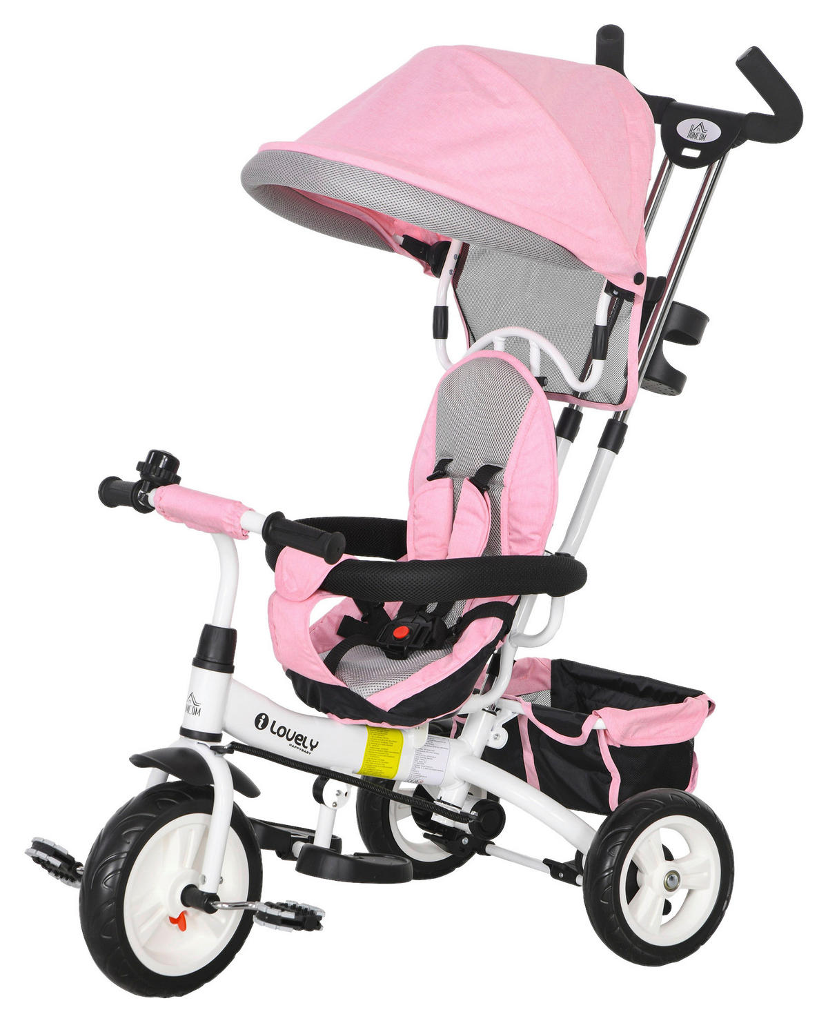 HOMCOM Kinderdreirad rosa B/H/L: ca. 50x106x95 cm Kinderdreirad - rosa (95,00/50,00/106,00cm) - HOMCOM