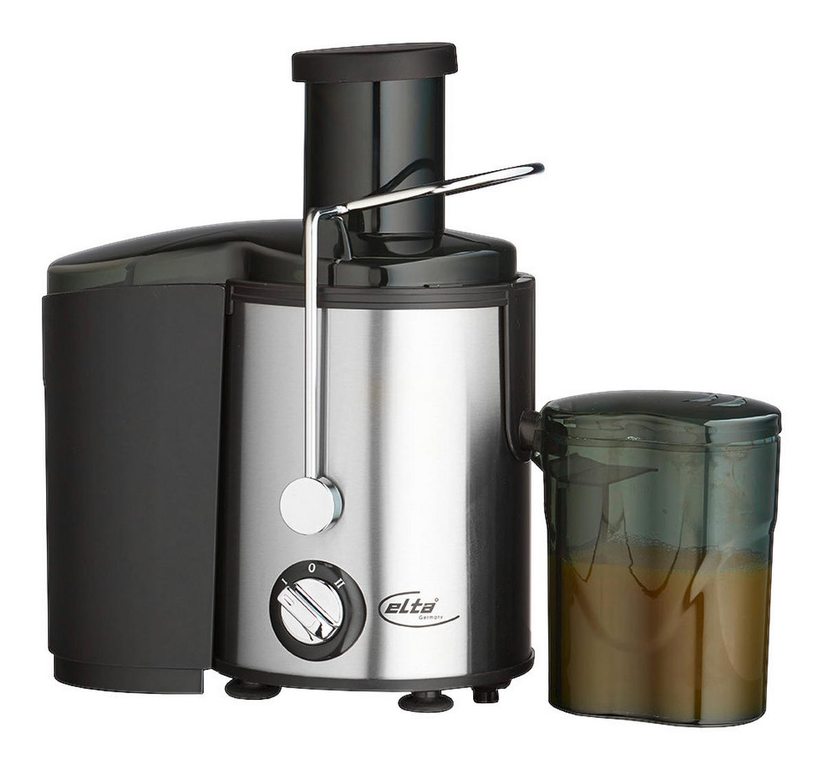 Elta Entsafter PJ-450 schwarz silber Kunststoff Metall B/H/L: ca. 19x31x27 cm Entsafter PJ-450 - schwarz/silber (27,00/19,00/31,00cm) - Elta