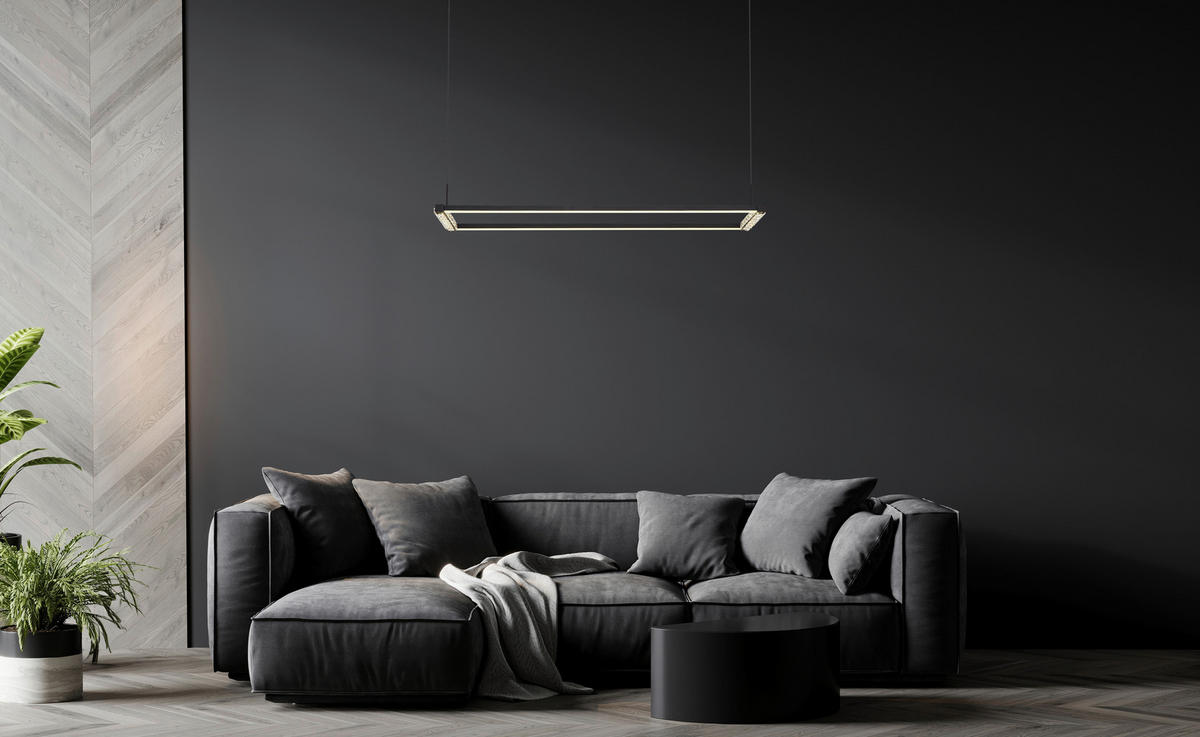 GLOBO LED-Pendelleuchte MARIELLA 67164H klar mattschwarz Opal Metall Kunststoff B/H/L: ca. 102,5x150x20,6 cm 1.0 Brennstellen MARIELLA - klar/Opal (20,60/102,50/150,00cm) - GLOBO