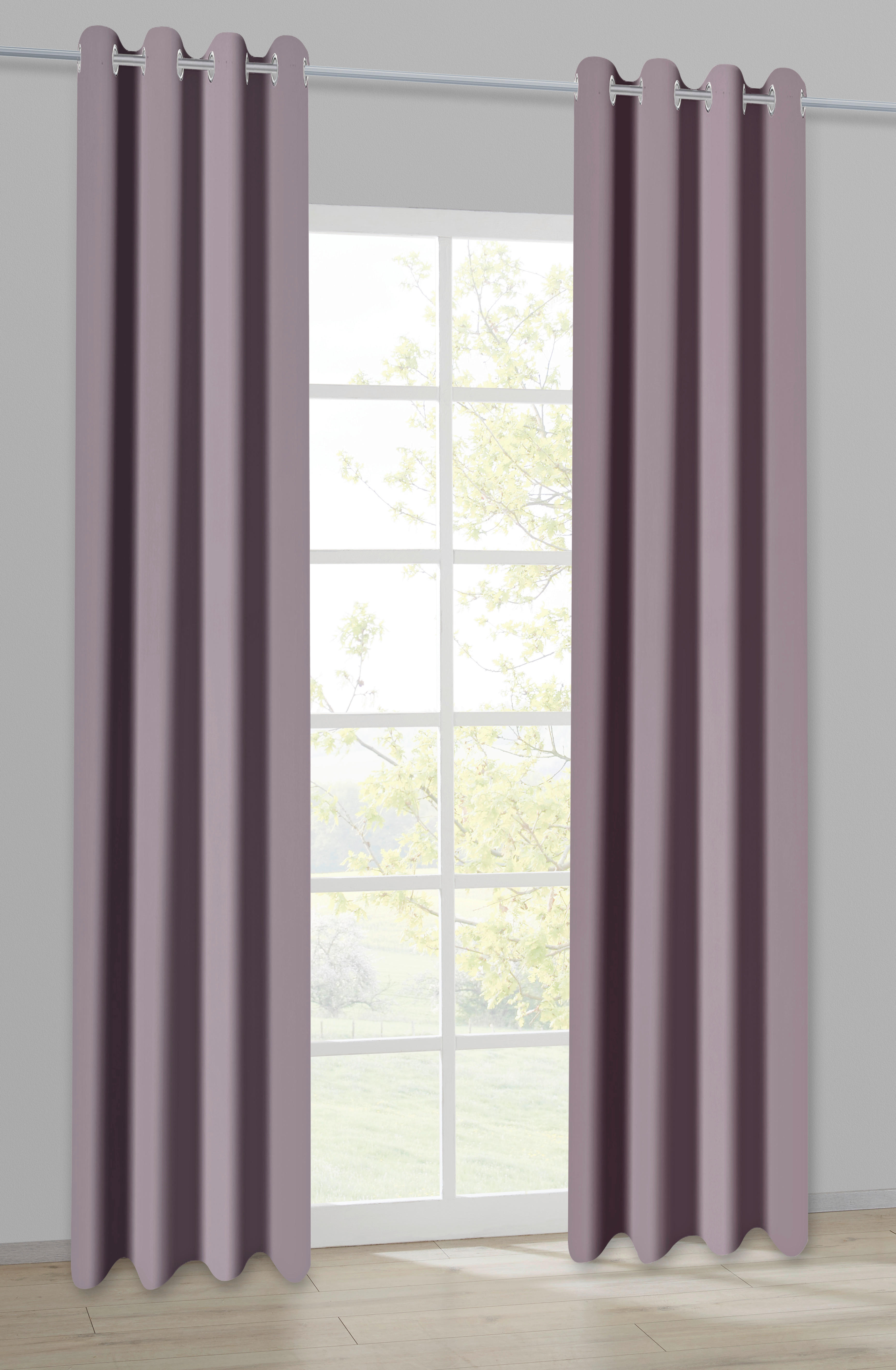 Ösenvorhang Samt mauve B/L: ca. 135x245 cm Samt - mauve (135,00/245,00cm)