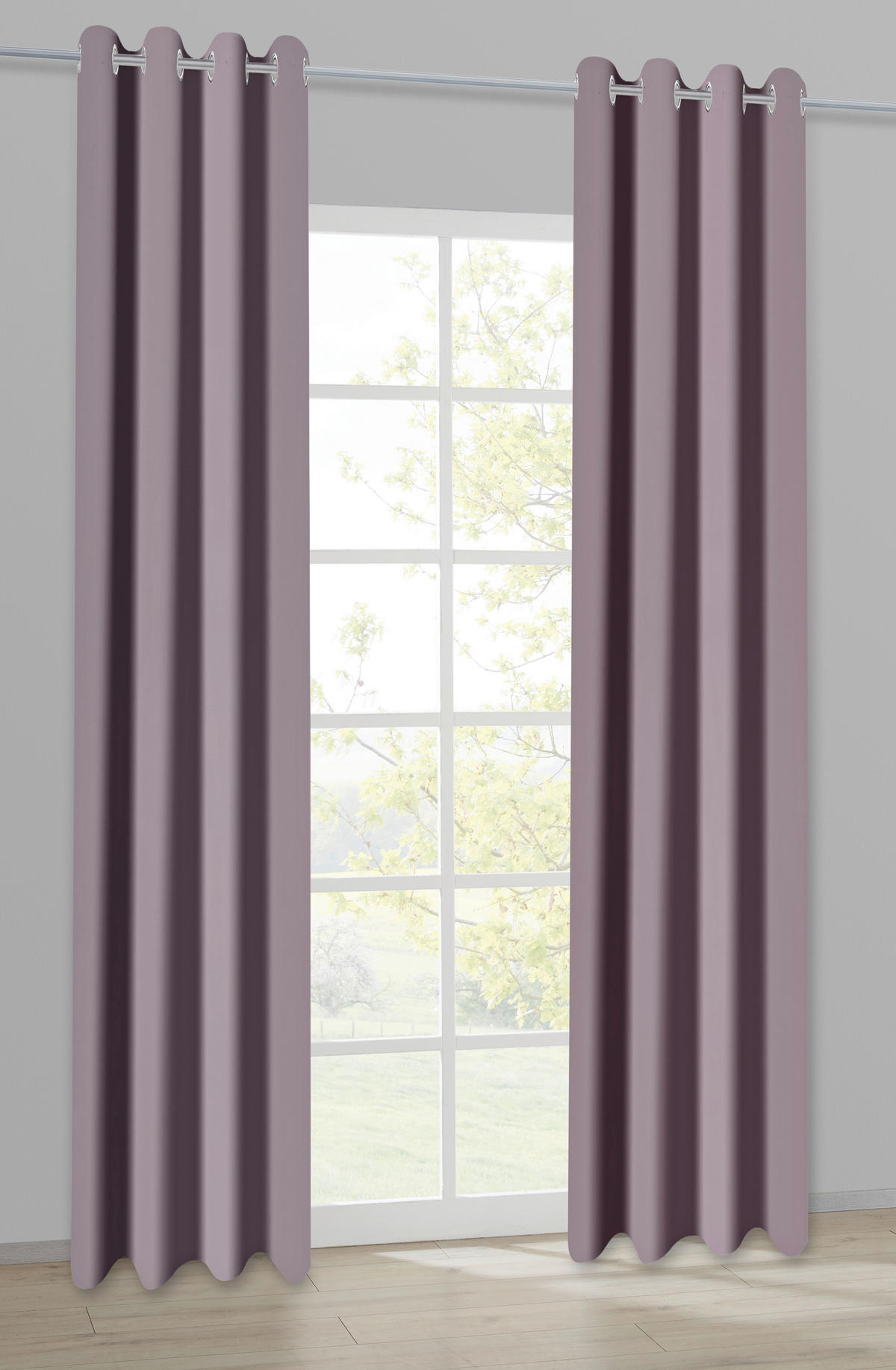 Ösenvorhang Samt mauve B/L: ca. 135x245 cm Samt - mauve (135,00/245,00cm)
