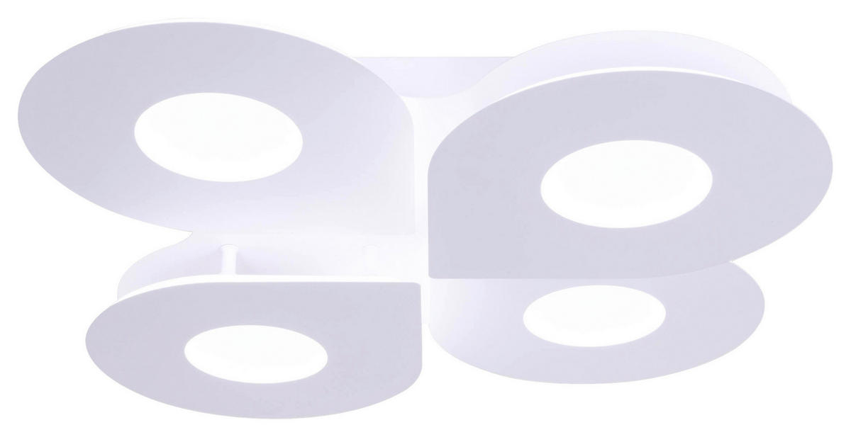 Näve Leuchten LED-Deckenleuchte weiß Metall Kunststoff B/H/T: ca. 50x8x50 cm SMILLA - weiß (50,00/8,00/50,00cm) - Näve Leuchten