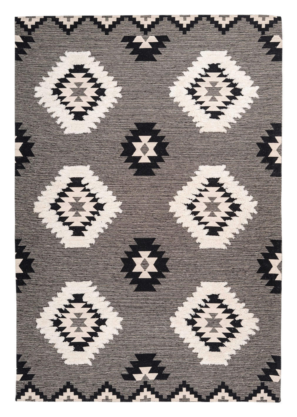 Arte Espina Kurzflorteppich Ethnie 425 grau B/H/L: ca. 120x1x170 cm Ethnie 425 - grau (170,00/120,00/1,00cm) - Arte Espina