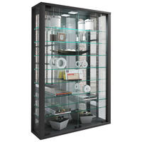 Vitrine Vitrosa schwarz Holzwerkstoff Glas B/H/T: ca. 59x91x18 cm Vitrosa - schwarz (59,00/91,00/18,00cm) - VCM Möbel