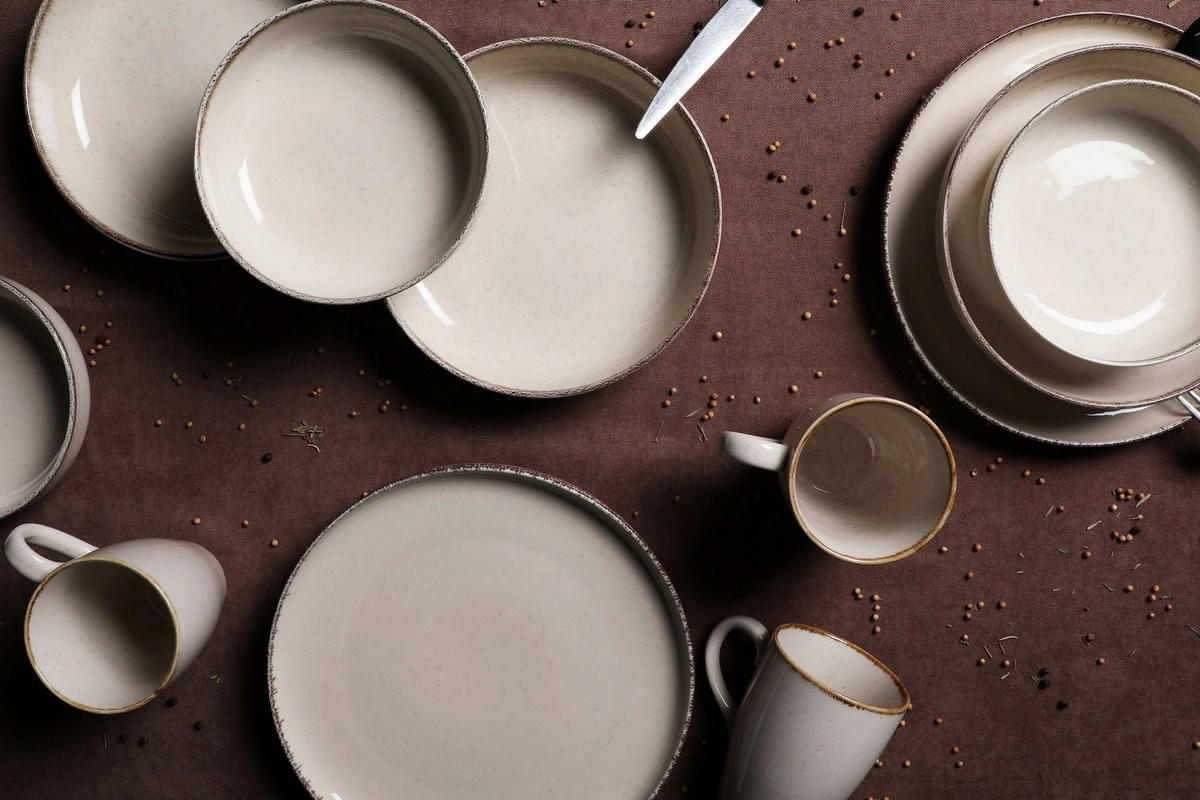 HermiaConcept Tafelservice Dirk creme Porzellan 16 tlg. Dirk - creme - HermiaConcept