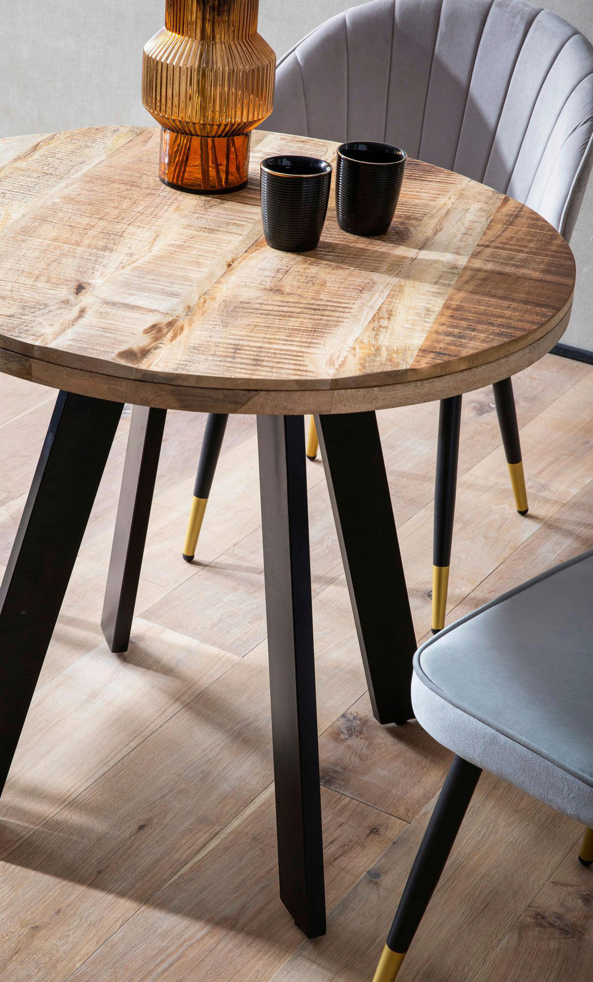 Esstisch braun H/D: ca. 75x80 cm Esszimmertisch - braun (80,00/75,00cm) - Wohnling