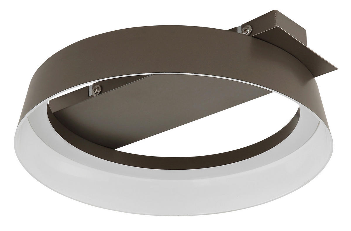 GLOBO Deckenleuchte kaffee Opal Metall Kunststoff B/H/L: ca. 25x7,5x26 cm 1 Brennstellen SYRAKUS - Opal/kaffee (26,00/25,00/7,50cm) - GLOBO