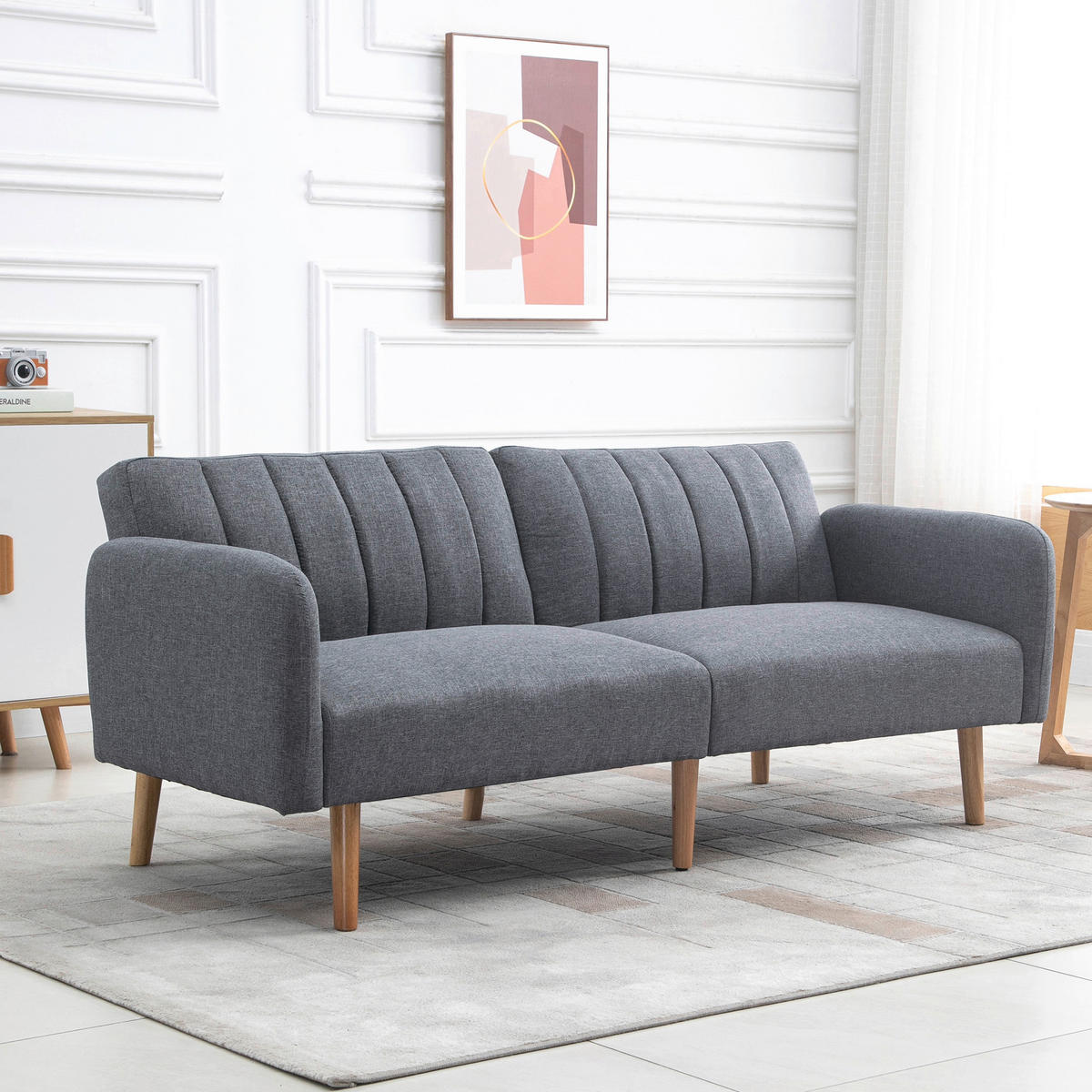Schlafsofa 839-214GY grau B/H/T: ca. 173x73x75 cm 839-214GY - grau (173,00/73,00/75,00cm) - HOMCOM