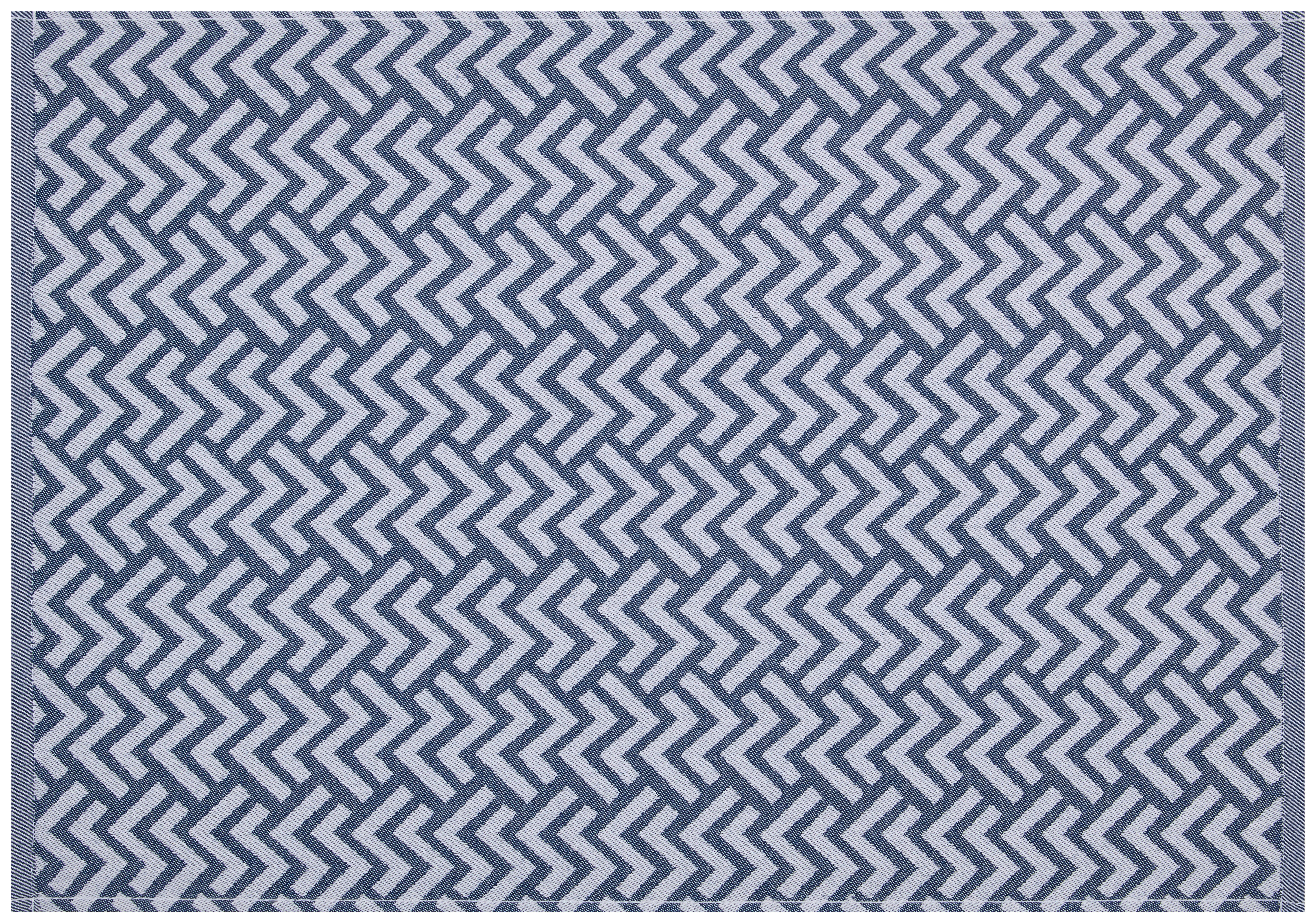 Geschirrtuch Geschirrtuch 50x70cm ZickZack - blau (50,00/70,00cm)