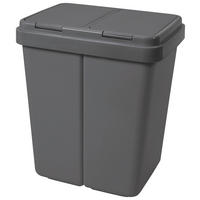 Mülleimer anthrazit B/H/L: ca. 44x49x33 cm Ökoabfalleimer_Duo-Bin - anthrazit (33,00/44,00/49,00cm)