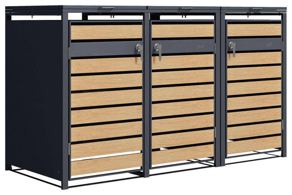 AXI Outdoor Living Mülltonnenbox Lucas braun B/H/L: ca. 80x116x200 cm Lucas - braun (200,00/80,00/116,00cm) - AXI Outdoor Living