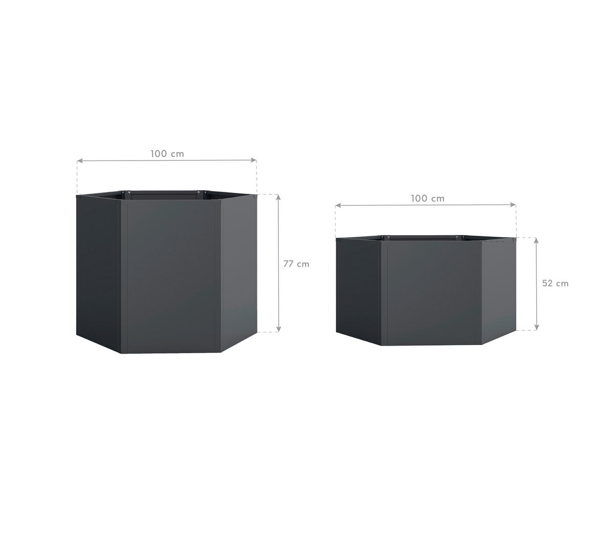 Westmann Hochbeet Varia anthrazit Metall B/H/L: ca. 100x77x200 cm Varia - anthrazit (200,00/100,00/77,00cm) - Westmann