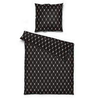 Microfaser Bettwäsche Bettwäsche_Microfaser Raute - weiß/schwarz (135,00/200,00cm)