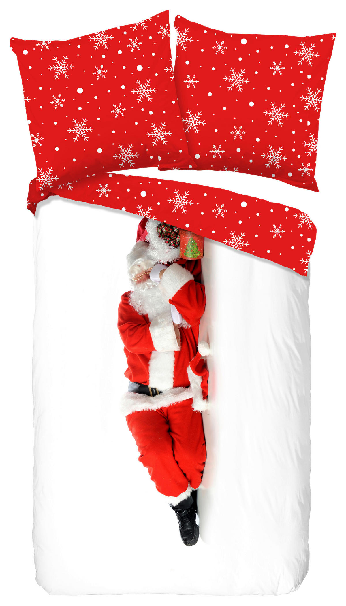 Microfaser Bettwäsche Santa Santa - rot (135,00/200,00cm) - Pure