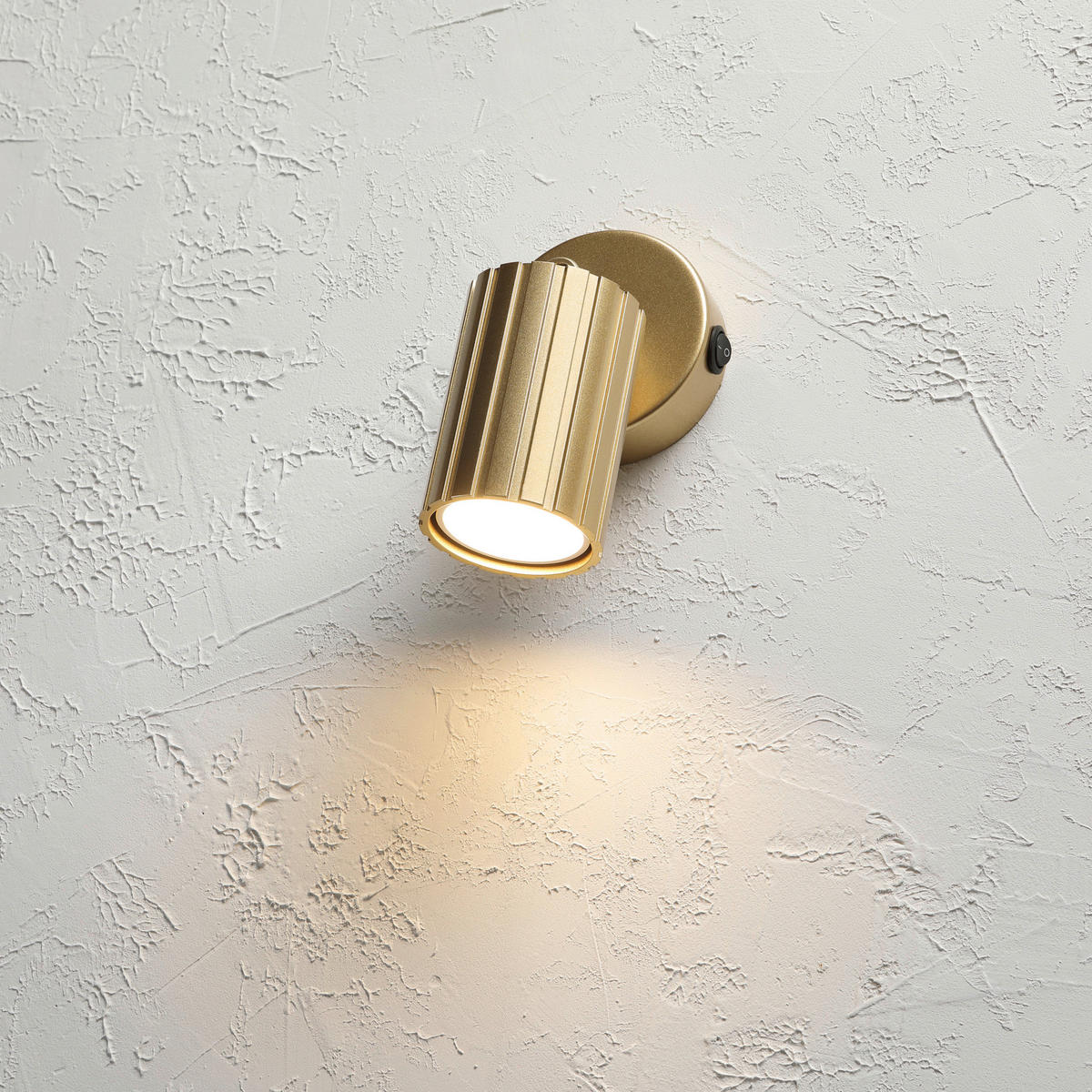 Lamkur Wandleuchte gold Stahl B/H/L: ca. 8x16x8 cm GU10 1 Brennstellen Prisma - gold (8,00/8,00/16,00cm) - Lamkur