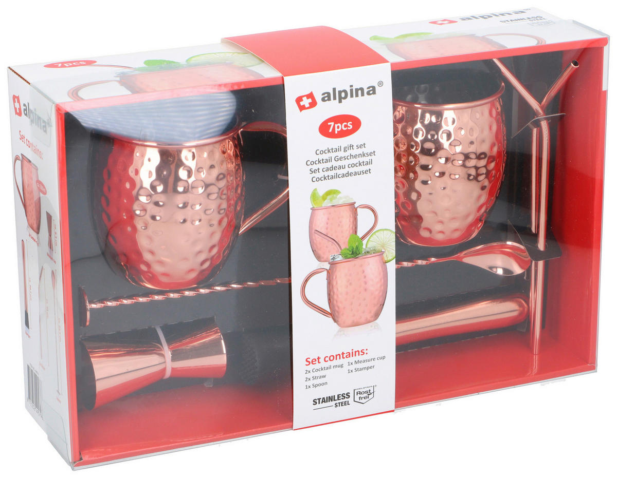 Alpina Cocktailset rosa Edelstahl Cocktailset_7erSet - rosa - Alpina