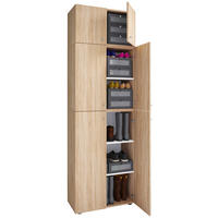 Schuhschrank Lona Eiche Sonoma Nachbildung weiß B/H/T: ca. 70x223x39 cm Lona - Eiche/weiß (70,00/223,00/39,00cm) - VCM Möbel