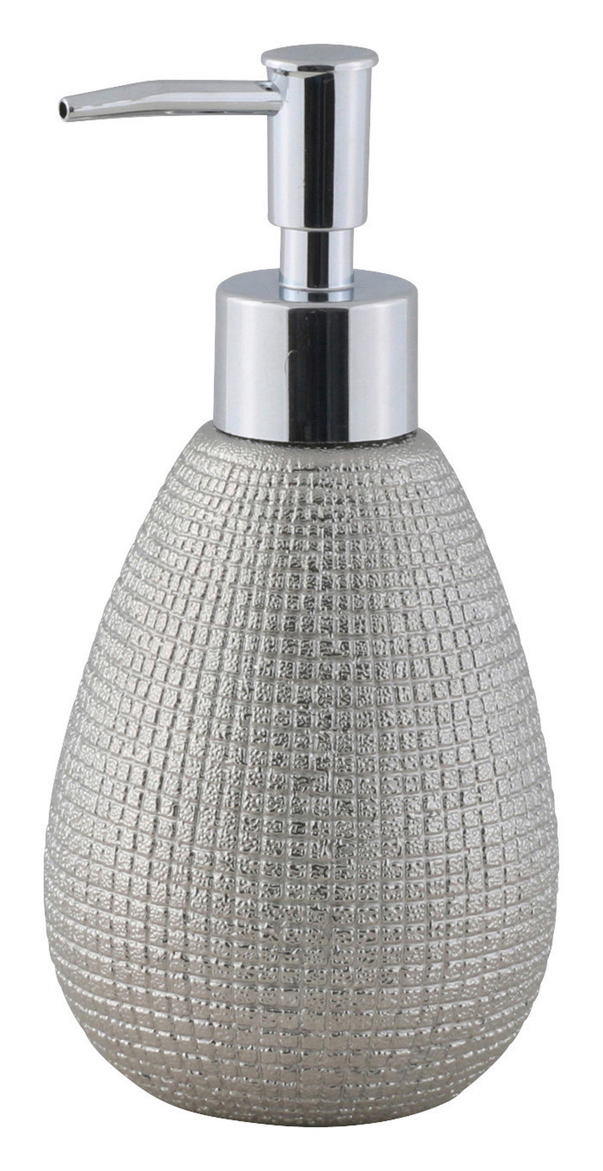 Seifenspender silber Kunststoff B/H/L: ca. 8x17x8 cm Seifenspender_Hollywood silber - silber (8,00/8,00/17,00cm) - Axentia