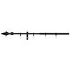 Gardinenstange schwarz Aluminium ausziehbar von ca. 130 bis 240 cm 1.0 Läufe Gardinenstange_Lance - schwarz