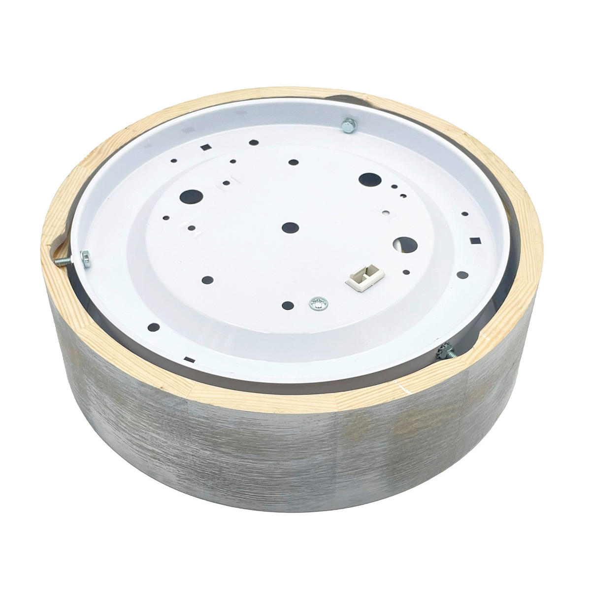 Lamkur Deckenleuchte hellbraun weiß Glas Holz B/H/L: ca. 28,5x12x28,5 cm 1 Brennstellen Eveline - weiß/hellbraun (28,50/28,50/12,00cm) - Lamkur