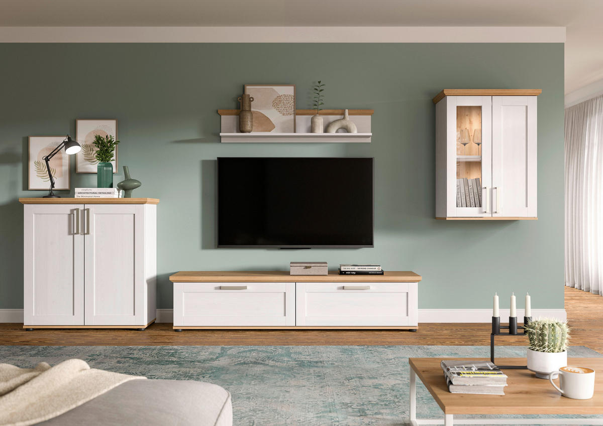 Wohnwand VERONA Lärche Nachbildung Eiche Nachbildung B/H/T: ca. 336x161x40 cm VERONA - Eiche/Lärche (336,00/161,00/40,00cm) - xonox.home