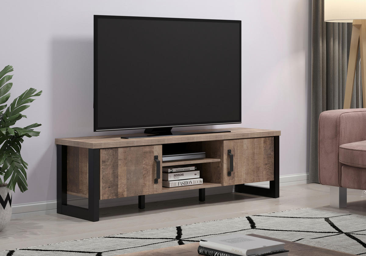 TV-Lowboard Emile Eiche Tabak Nachbildung B/H/T: ca. 166x50x45 cm Emile - Eiche (166,00/50,00/45,00cm) - Trendteam