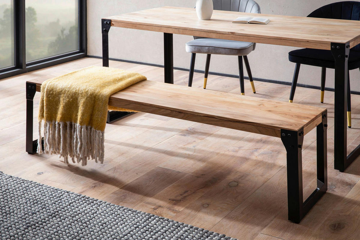 Sitzbank braun B/H/T: ca. 180x45x40 cm Esszimmerbank - braun (180,00/45,00/40,00cm) - Wohnling