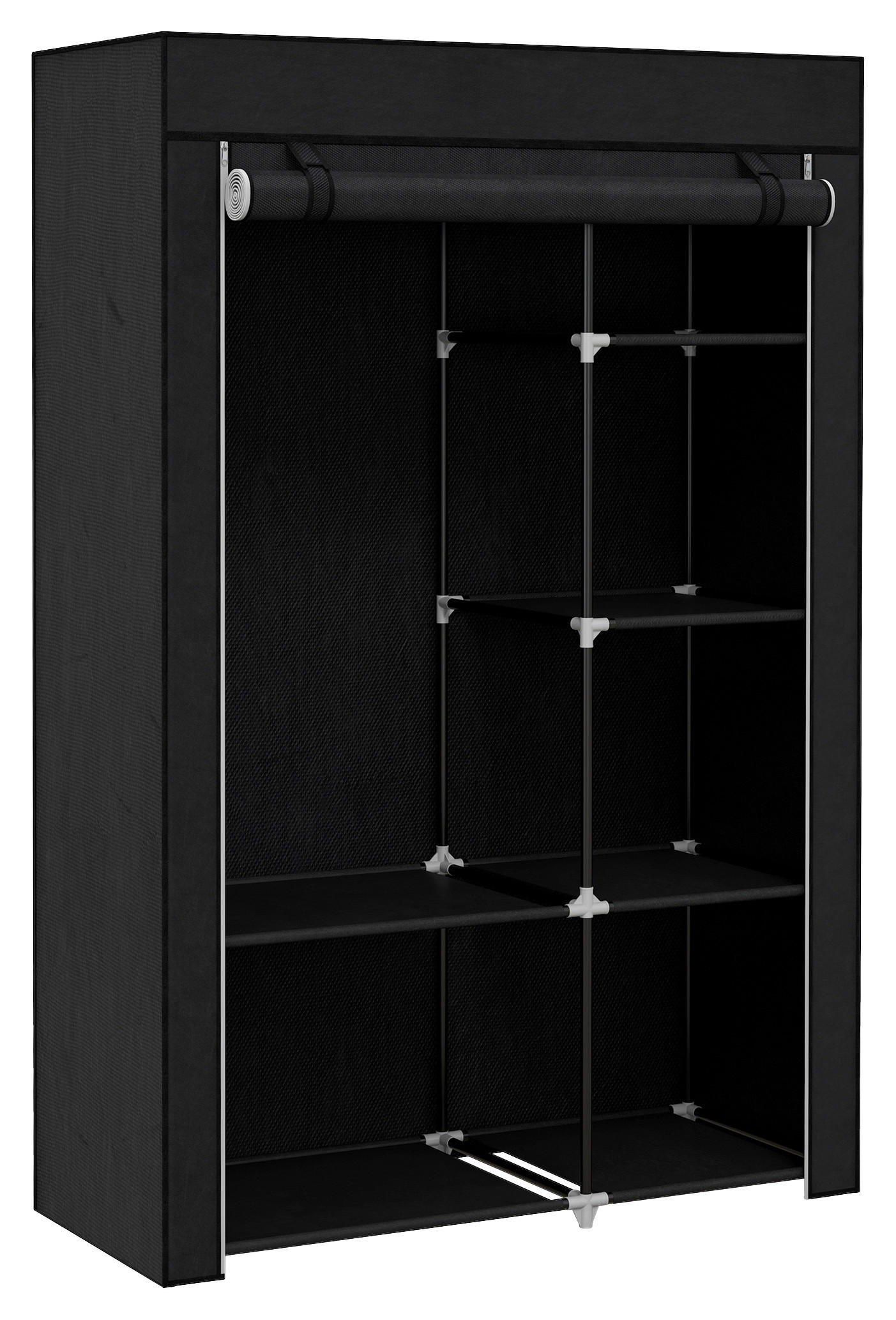 HOMCOM Kleiderschrank schwarz Polypropylen B/H/L: ca. 43x103x162,5 cm Stoffschrank - schwarz (162,50/43,00/103,00cm) - HOMCOM