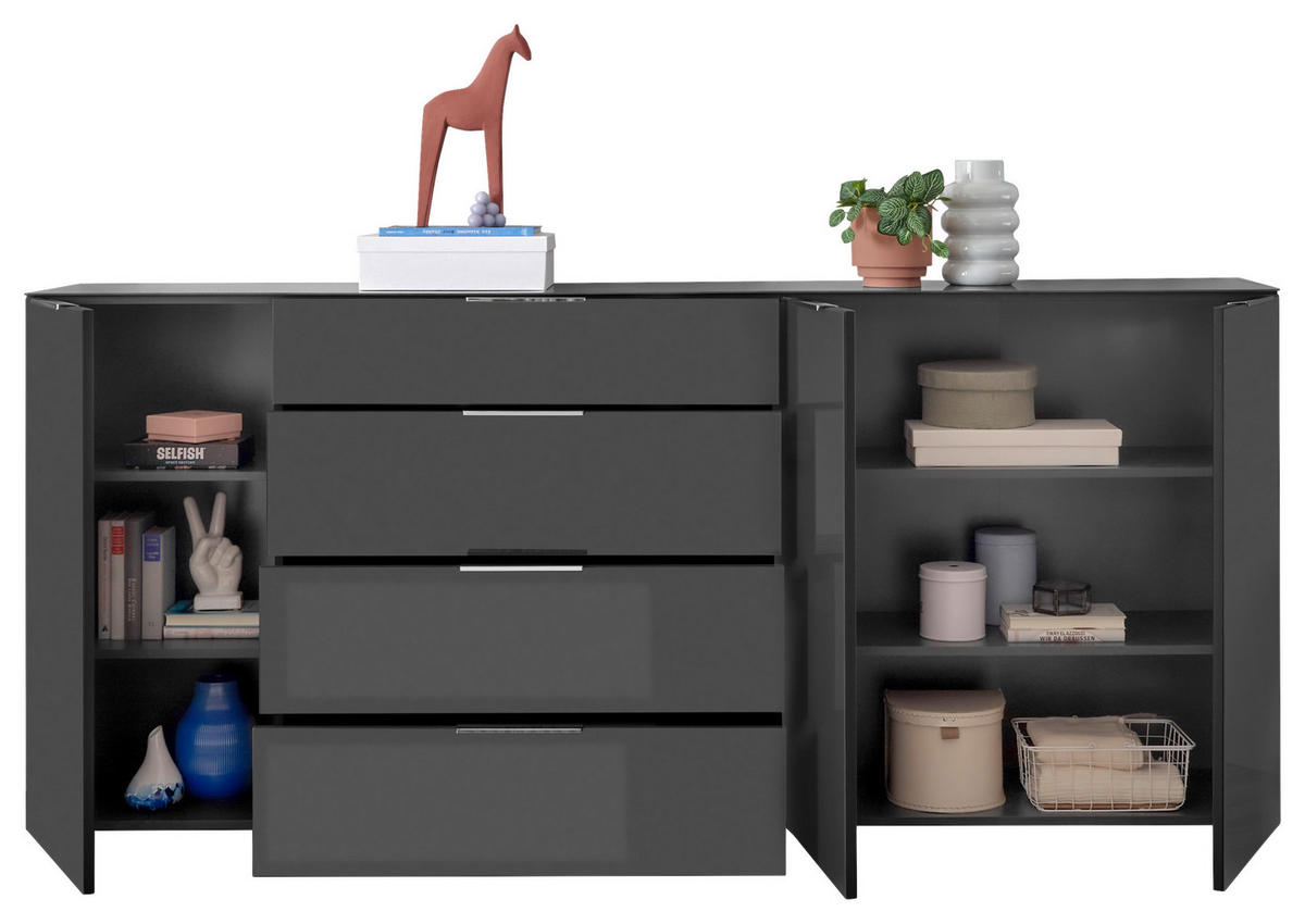 Kommode Santorin anthrazit B/H/T: ca. 226x99x40 cm Santorin - anthrazit (226,00/99,00/40,00cm)