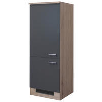 Kühlumbauschrank Morena grau matt B/H/T: ca. 60x161x60 cm Morena - Eiche/Basalt (60,00/161,00/60,00cm) - Flex-Well