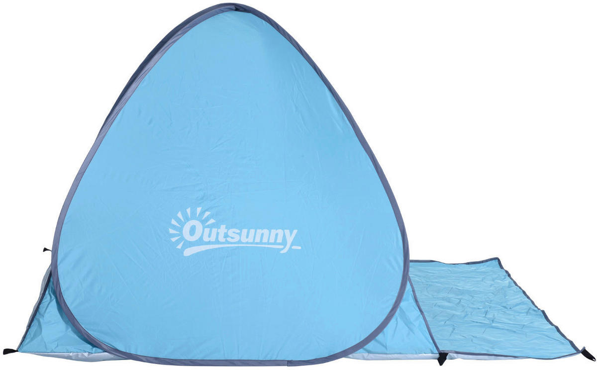 Outsunny Pop-Up Zelt blau Polyester-Mischgewebe B/H/L: ca. 200x115x150 cm Pop-Up_Zelt_für_2_Personen - blau (150,00/200,00/115,00cm) - Outsunny