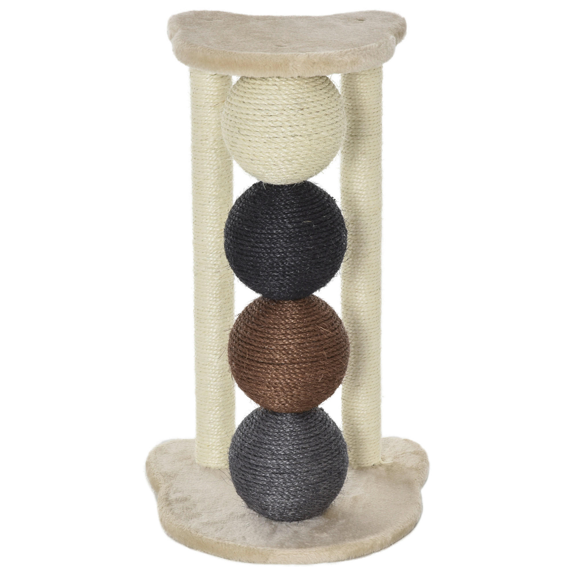 PawHut Kratzbaum beige Polyester B/H/L: ca. 38x64x38 cm Kratzbaum - beige (38,00/38,00/64,00cm) - PawHut