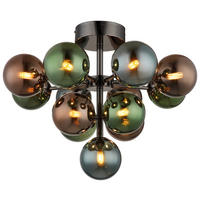 GLOBO Deckenleuchte Multi schwarz Metall Glas H/D: ca. 43x56 cm G9 1 Brennstellen GRAPPY - schwarz/Multi (56,00/43,00cm) - GLOBO