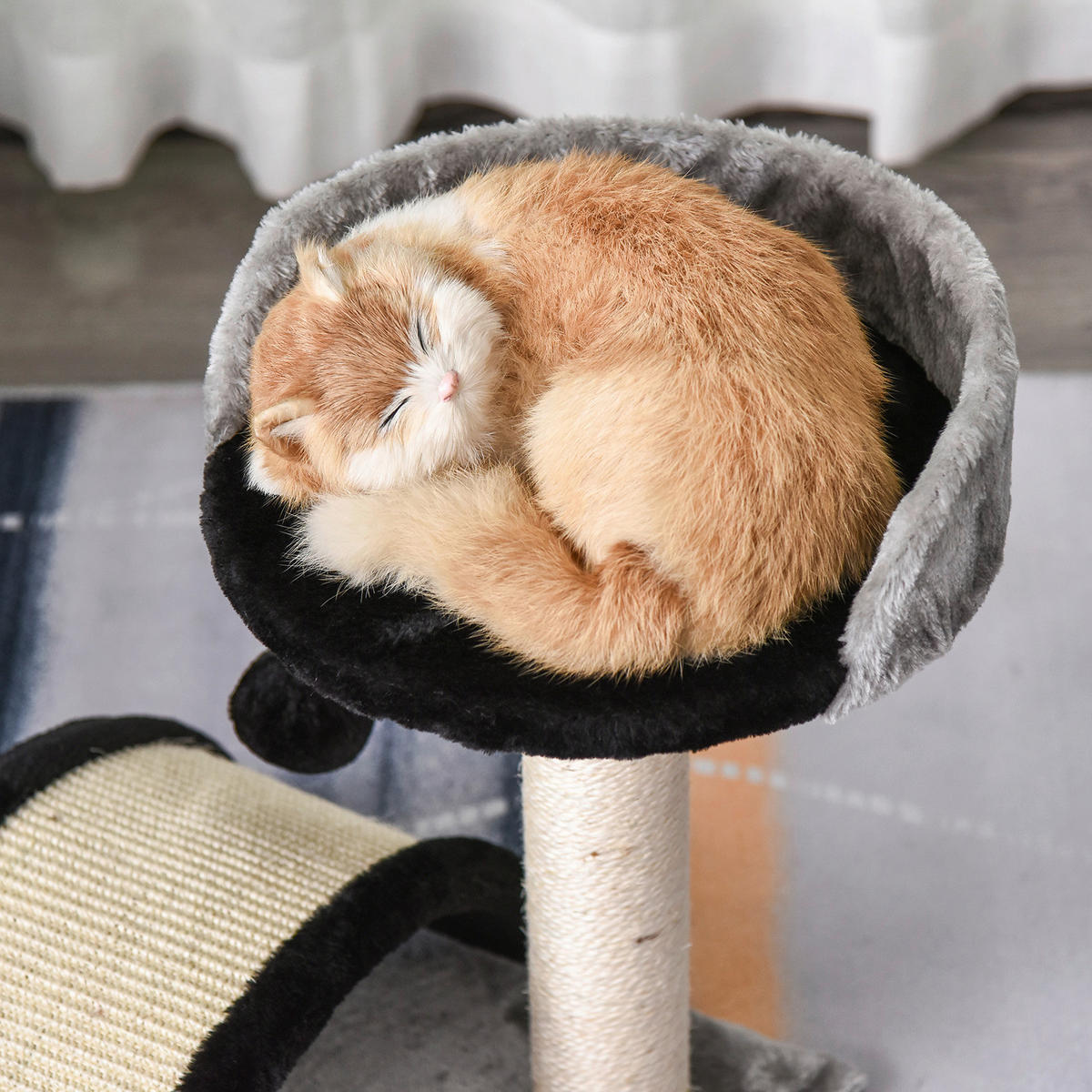 PawHut Katzenbaum schwarz MDF B/H/L: ca. 36x44x36 cm Katzenbaum - schwarz (36,00/36,00/44,00cm) - PawHut