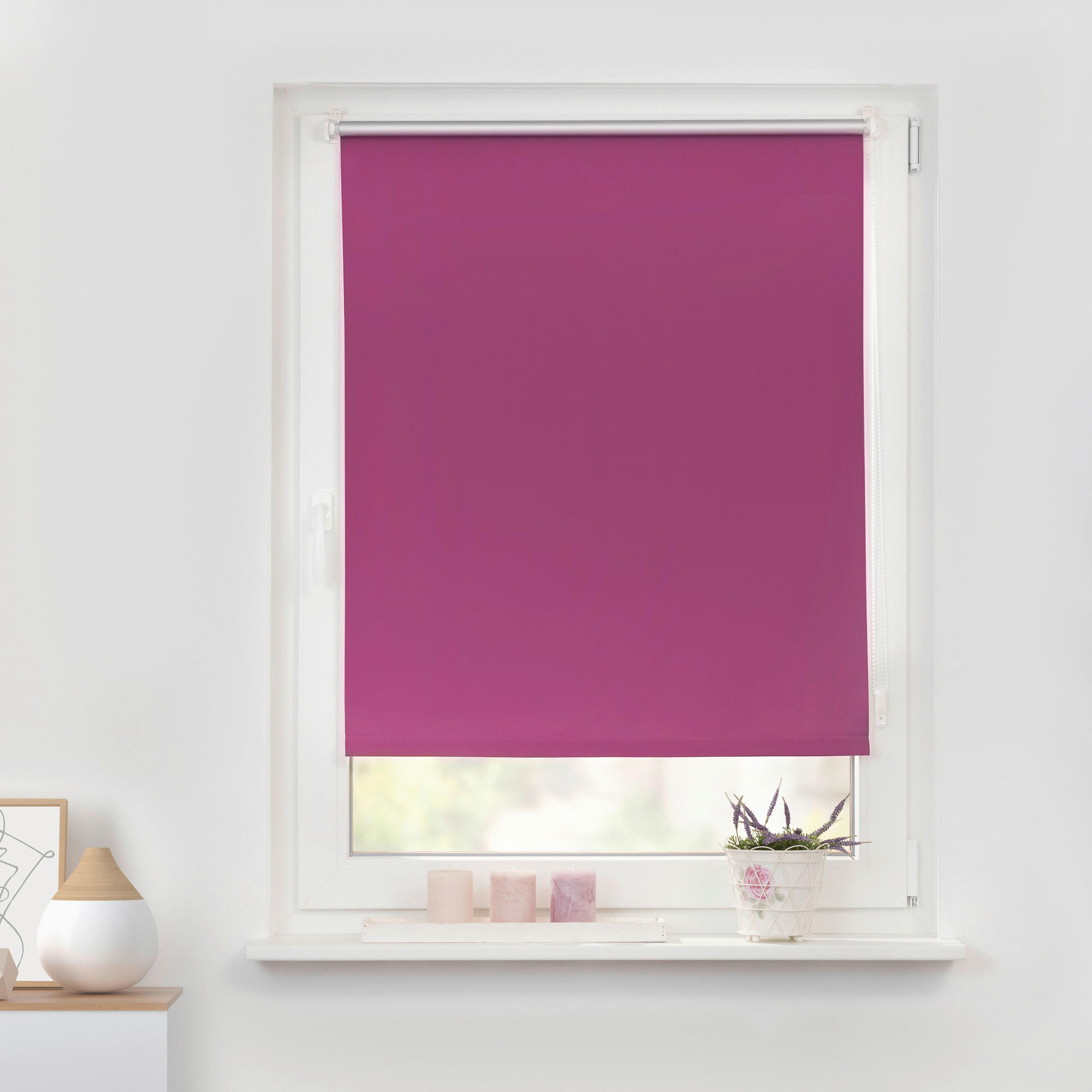 Thermo Klebe-/Klemmrollo Verdunklungsqualität fuchsia B/L: ca. 100x150 cm günstig online kaufen