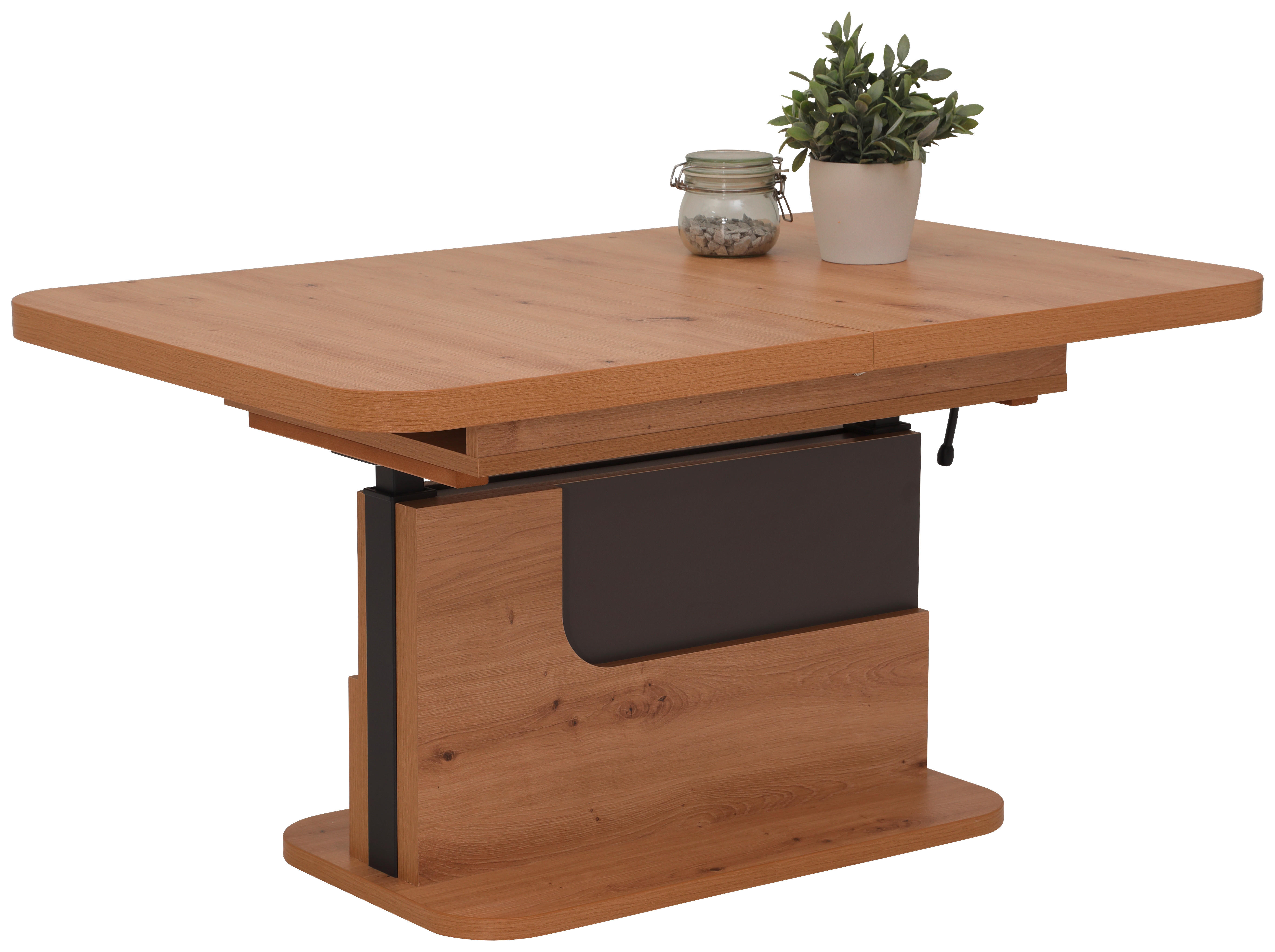 Couchtisch Herbert Eiche Artisan Nachbildung anthrazit B/H/T: ca. 110x58x70 cm Herbert - Eiche/anthrazit (110,00/58,00/70,00cm) - Hela