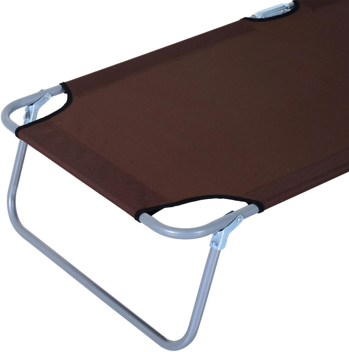 Outsunny Sonnenliege braun Metall B/H/L: ca. 58x27x187 cm Sonnenliege_mit_Sonnenschutz - braun (187,00/58,00/27,00cm) - Outsunny