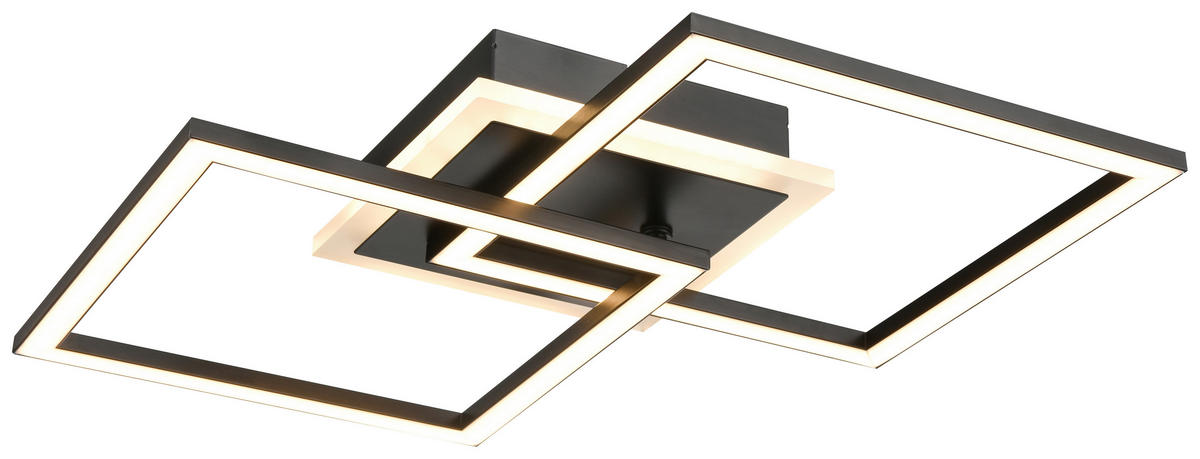 POCOline Deckenleuchte schwarz Metall B/H/L: ca. 54x7,5x33 cm LED-Deckenleuchte_Rhombus - schwarz (33,00/54,00/7,50cm) - POCOline