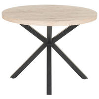 Esstisch Damira Eiche Wildeiche hell Nachbildung schwarz D: ca. 100 cm Damira - Eiche/schwarz (100,00cm)