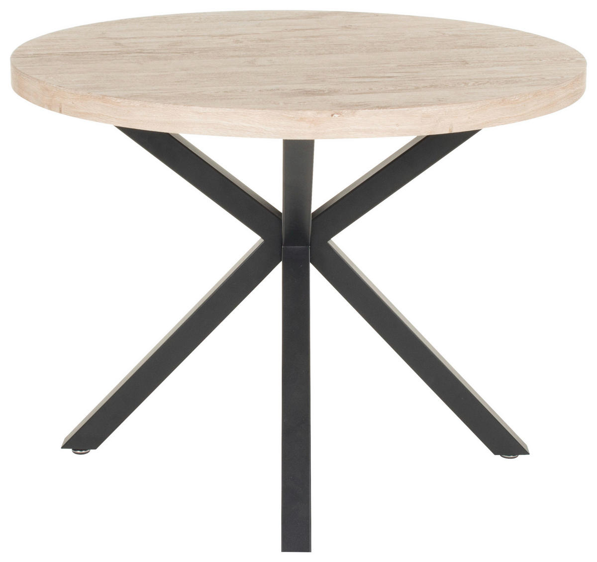 Esstisch Damira Eiche Wildeiche hell Nachbildung schwarz D: ca. 100 cm Damira - Eiche/schwarz (100,00cm)