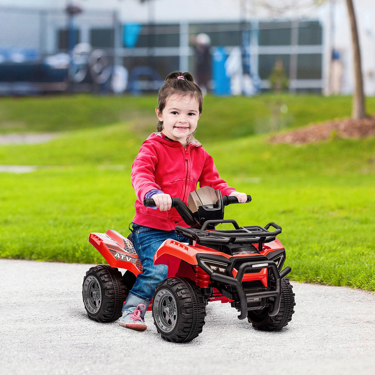 HOMCOM Kinderauto rot B/H/L: ca. 42x70x45 cm Kinder-Elektrofahrzeug - rot (45,00/42,00/70,00cm) - HOMCOM