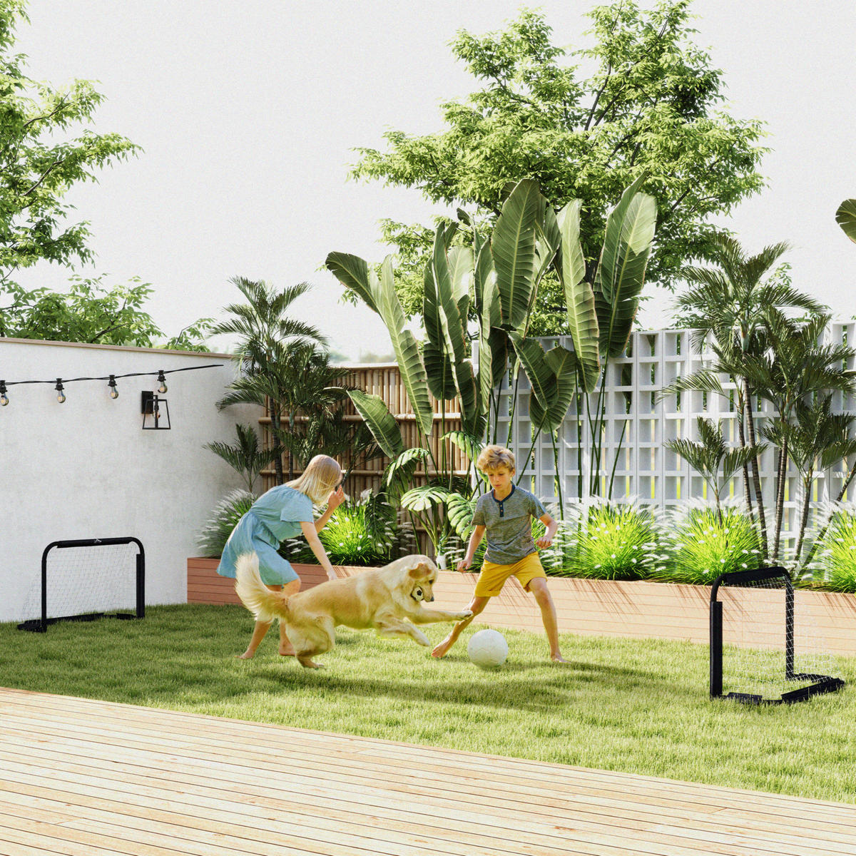 HOMCOM Fußballtor schwarz B/H/L: ca. 36x60x90 cm Fußballtor - schwarz (90,00/36,00/60,00cm) - HOMCOM