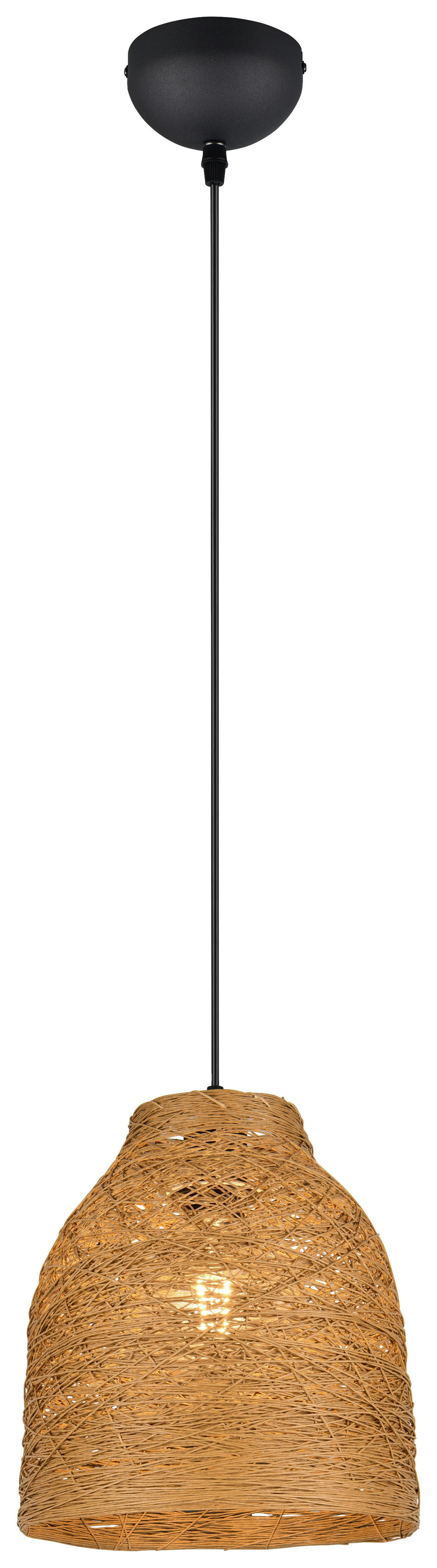 Reality Leuchten Pendelleuchte schwarz H: ca. 150 cm E27 1 Brennstellen Joeline - schwarz (150,00cm) - Reality Leuchten