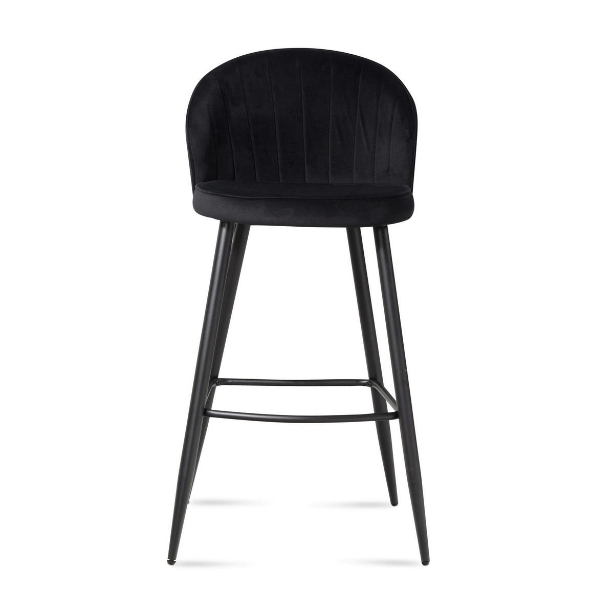 Barhocker 2er Set schwarz Polyester B/H/T: ca. 56x103x53 cm 2er Set - schwarz (56,00/103,00/53,00cm) - Wohnling