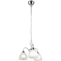 Reality Pendelleuchte Dobby R31053007 nickel weiß Glas PVC Metall H/D: ca. 150x43 cm E27 3 Brennstellen Dobby - nickel/weiß (43,00/150,00cm) - Reality